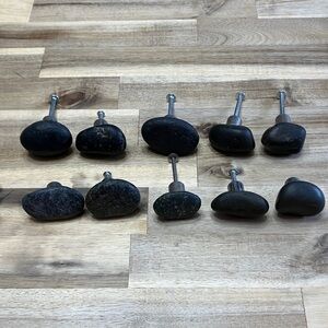 Bundle of 10 - Dark Gray and Black River Rock Cabinet Knobs